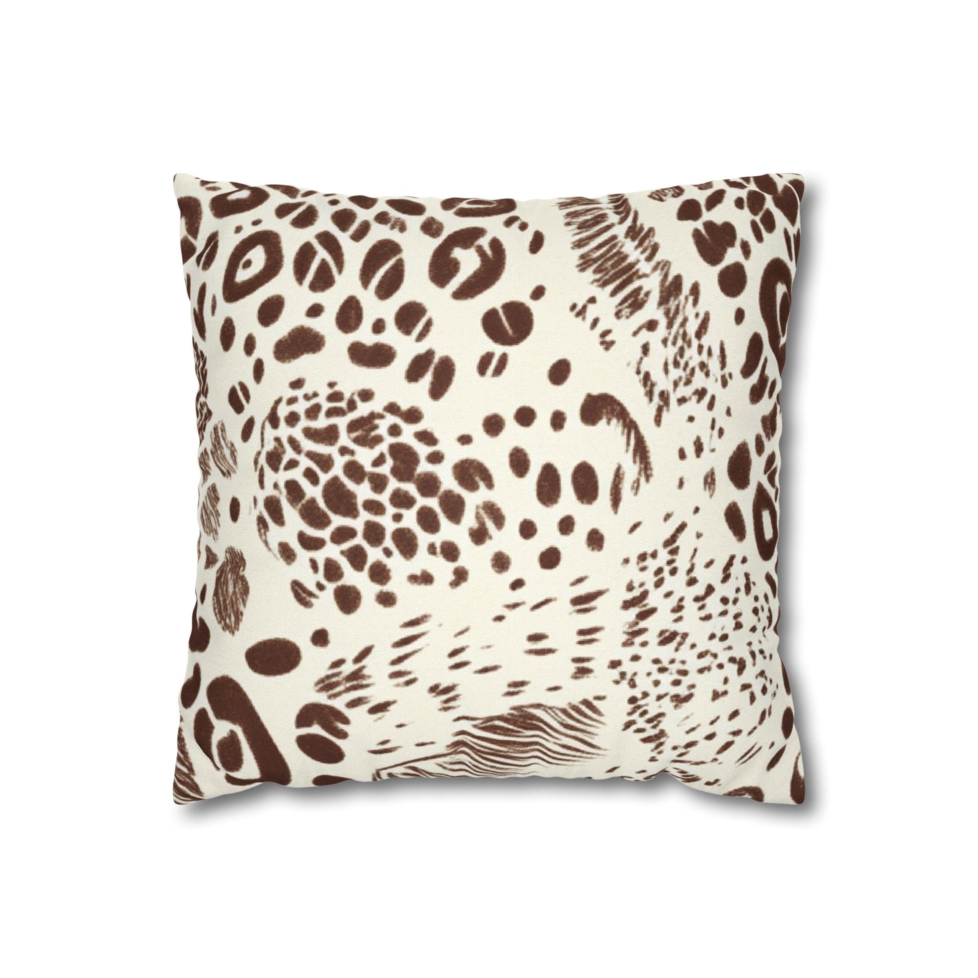 Brown Leopard Print Throw Pillow, Artsulli - Art is Long, Life is Short, Home Decor, Size, 14" × 14", , , , , 12678681550612031121
