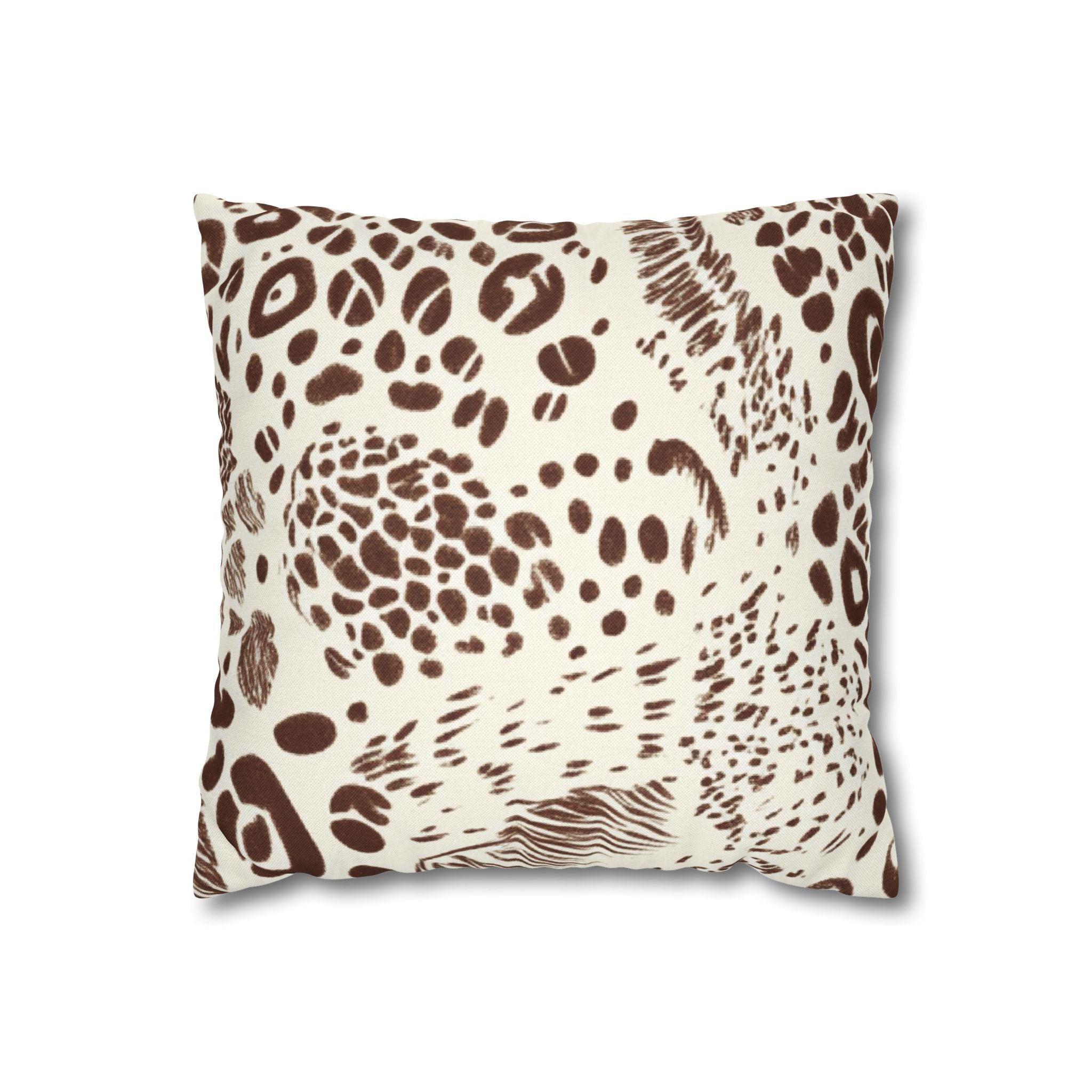 Printify Brown Leopard Print Throw Pillow 2025