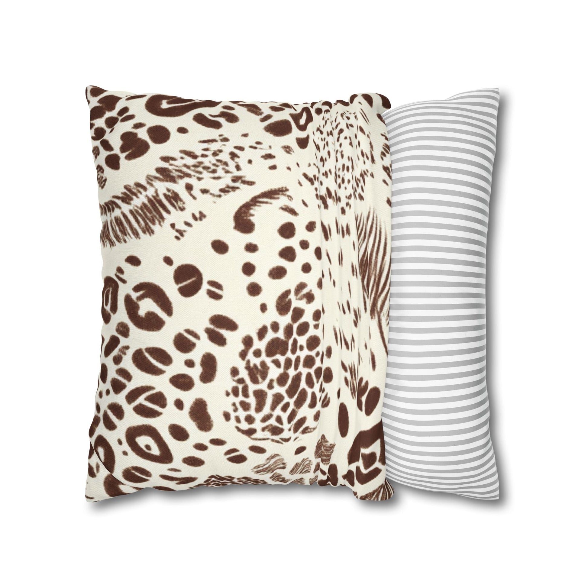 Brown Leopard Print Throw Pillow, Artsulli - Art is Long, Life is Short, Home Decor, , , , , , , 