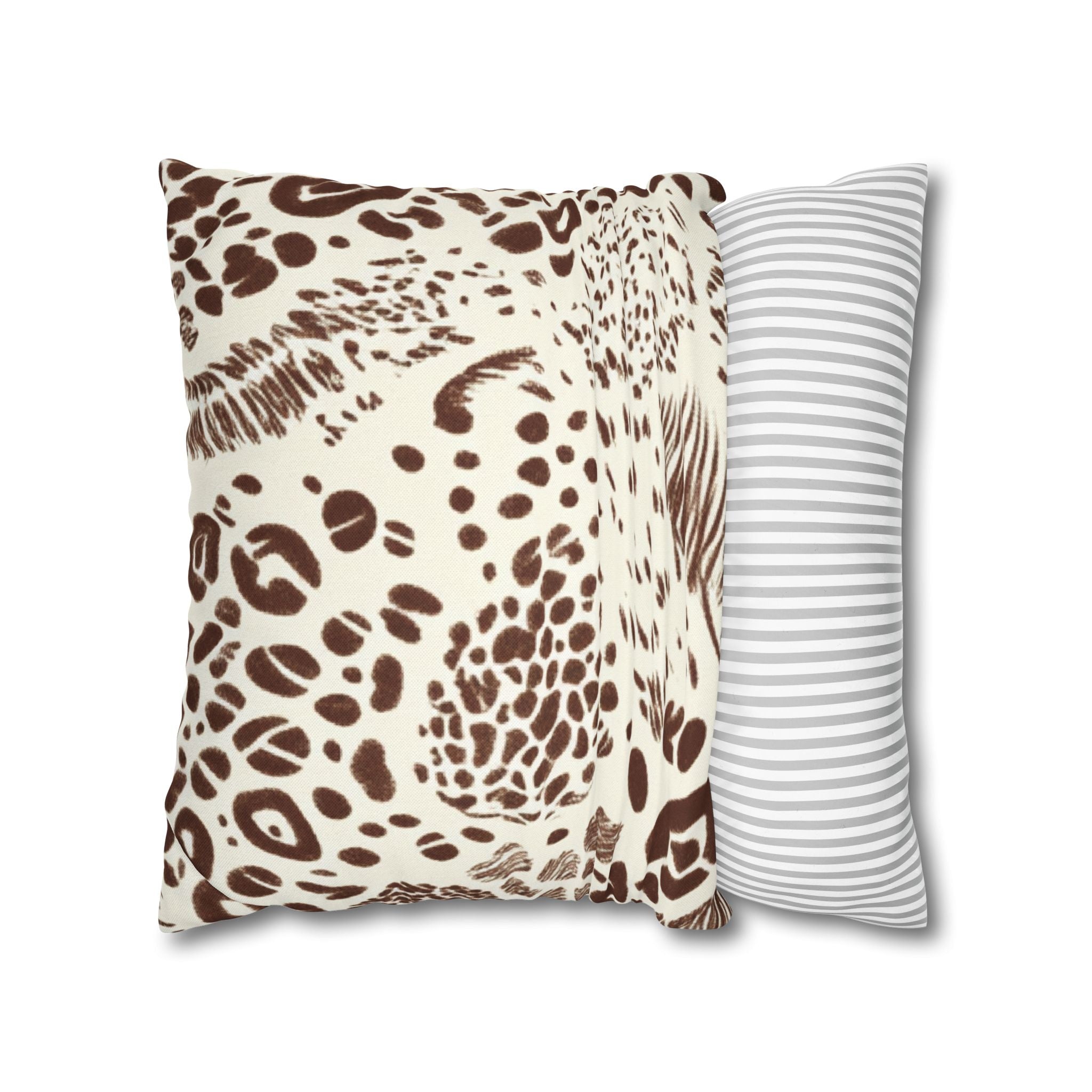 Brown Leopard Print Throw Pillow, Artsulli - Art is Long, Life is Short, Home Decor, , , , , , , 