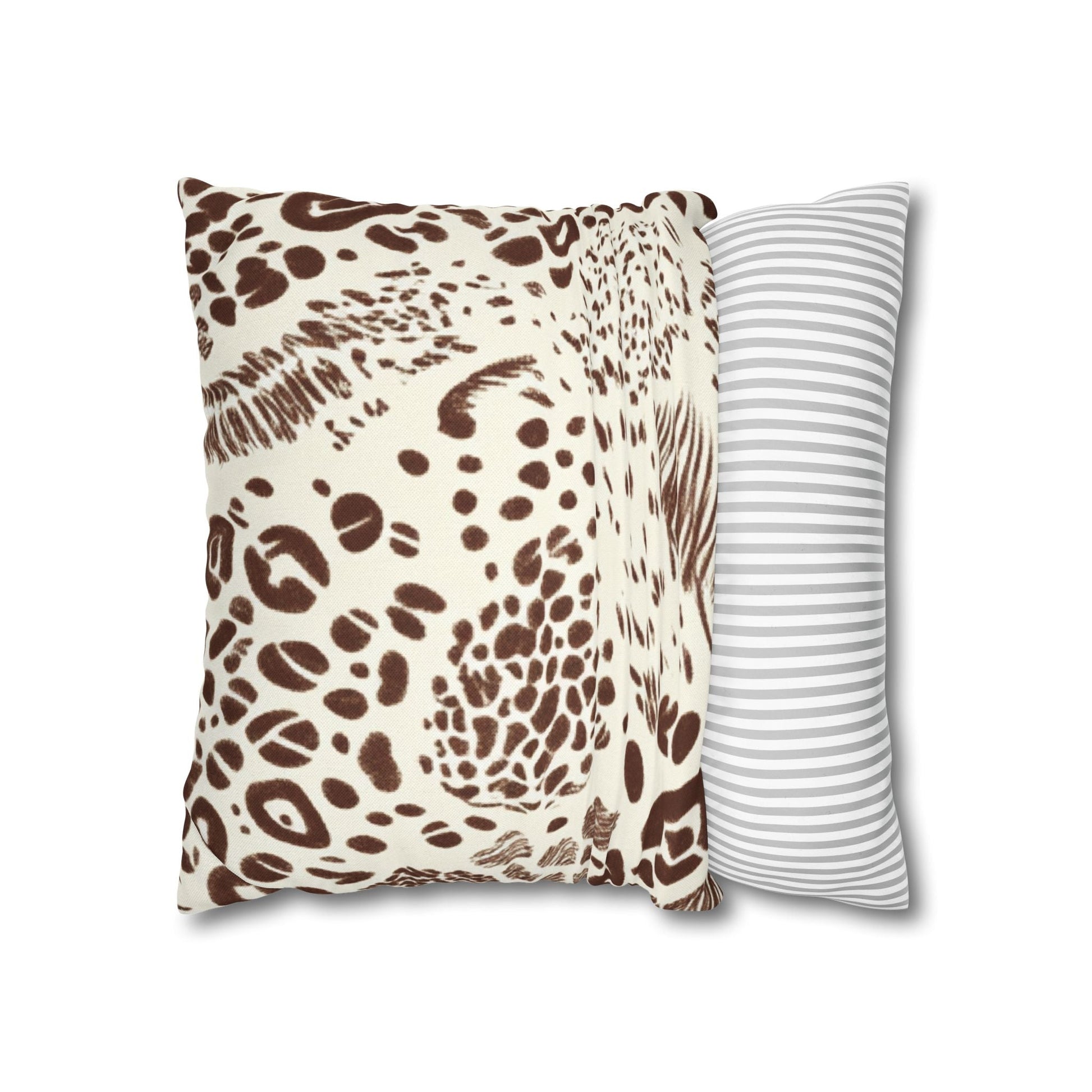 Brown Leopard Print Throw Pillow, Artsulli - Art is Long, Life is Short, Home Decor, , , , , , , 