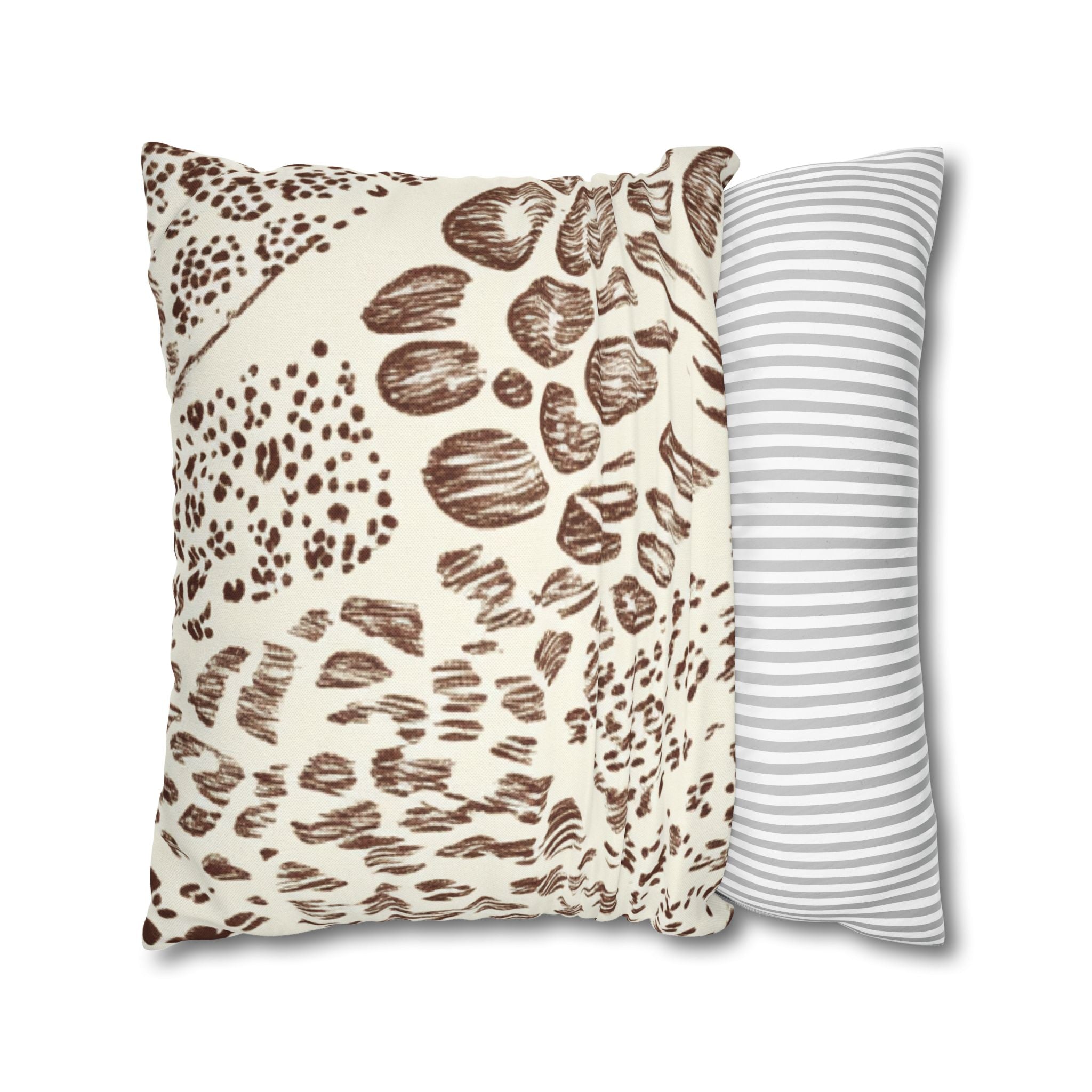 Brown Leopard Print Throw Pillow, Artsulli - Art is Long, Life is Short, Home Decor, , , , , , , 