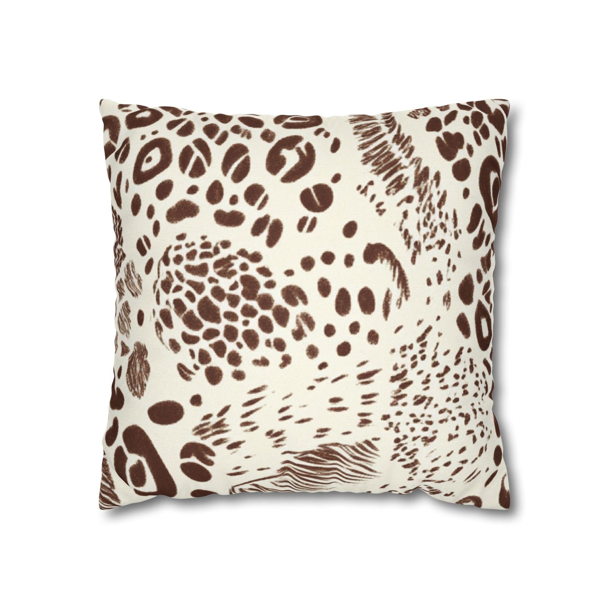 Brown Leopard Print Throw Pillow, Artsulli - Art is Long, Life is Short, Home Decor, Size, 16" × 16", , , , , 31731760414226061228
