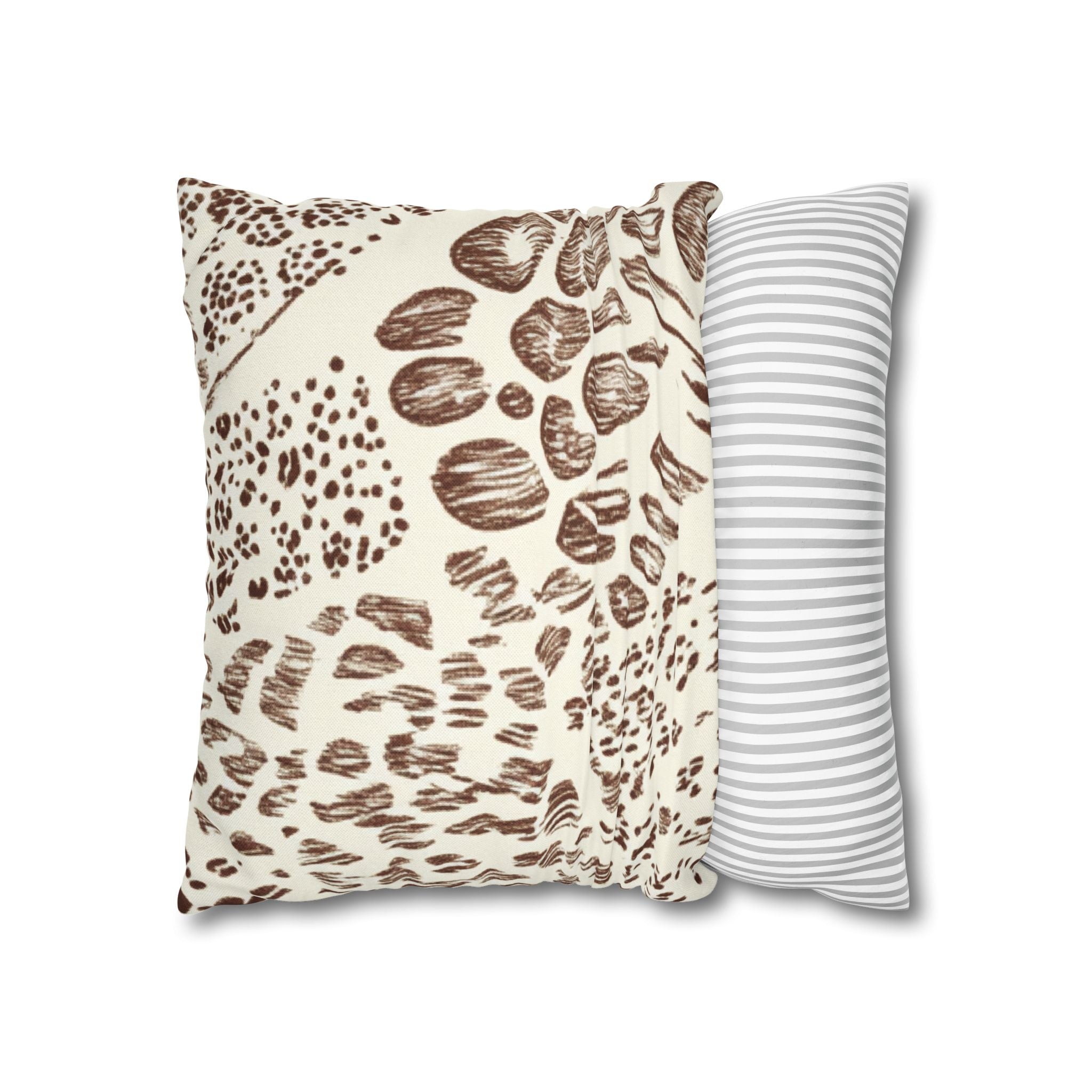 Brown Leopard Print Throw Pillow, Artsulli - Art is Long, Life is Short, Home Decor, , , , , , , 