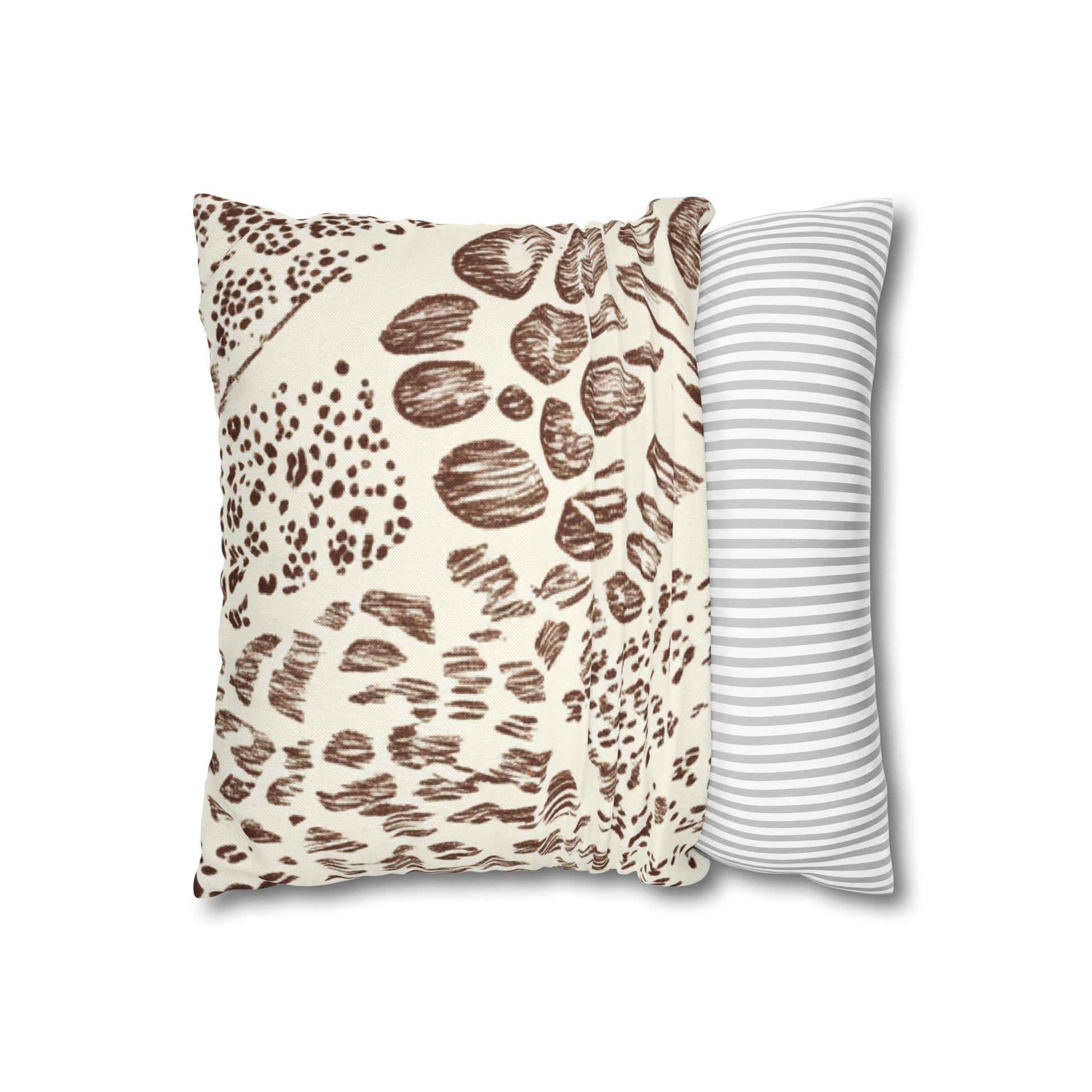 Brown Leopard Print Throw Pillow, Artsulli - Art is Long, Life is Short, Home Decor, , , , , , , 