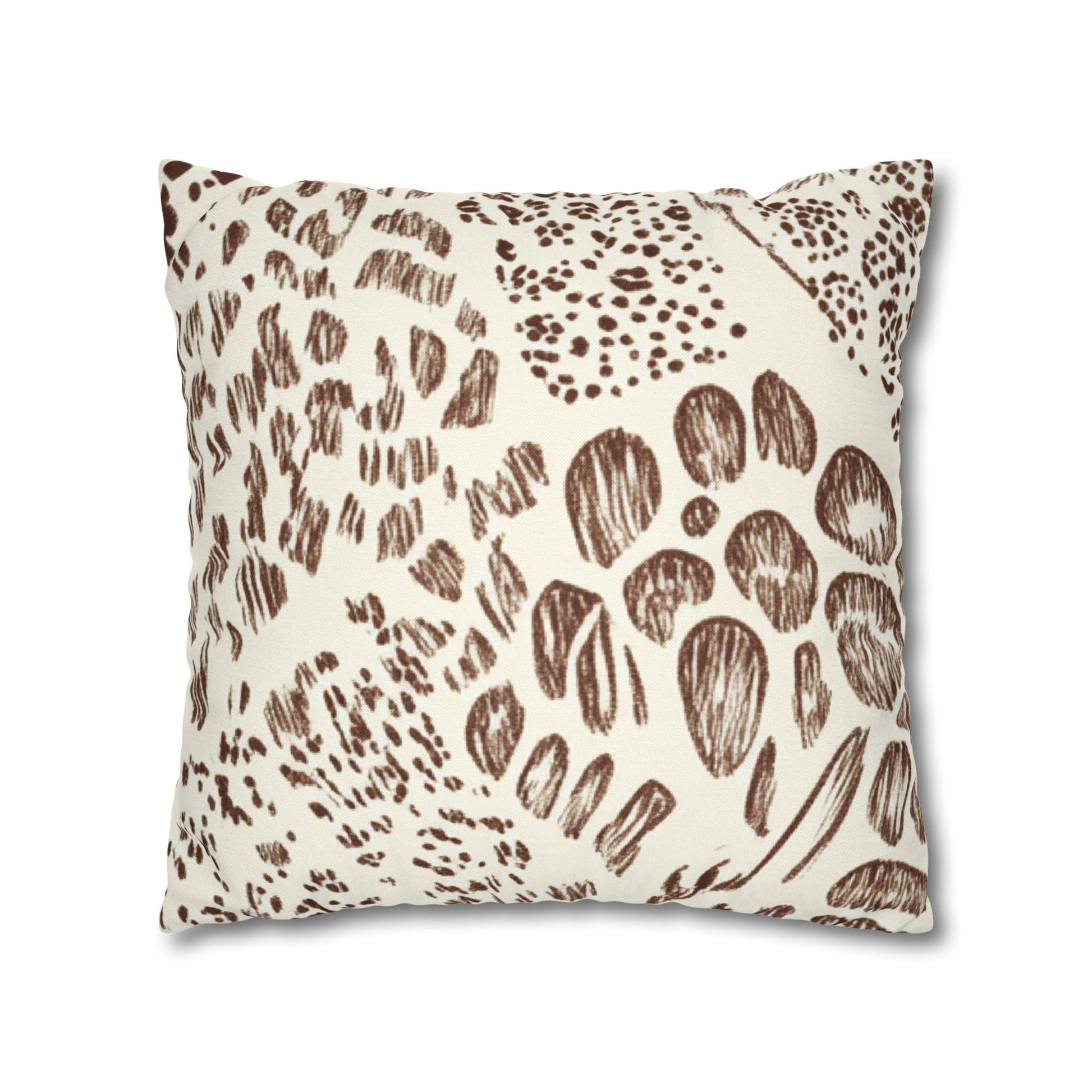 Brown Leopard Print Throw Pillow, Artsulli - Art is Long, Life is Short, Home Decor, , , , , , , 