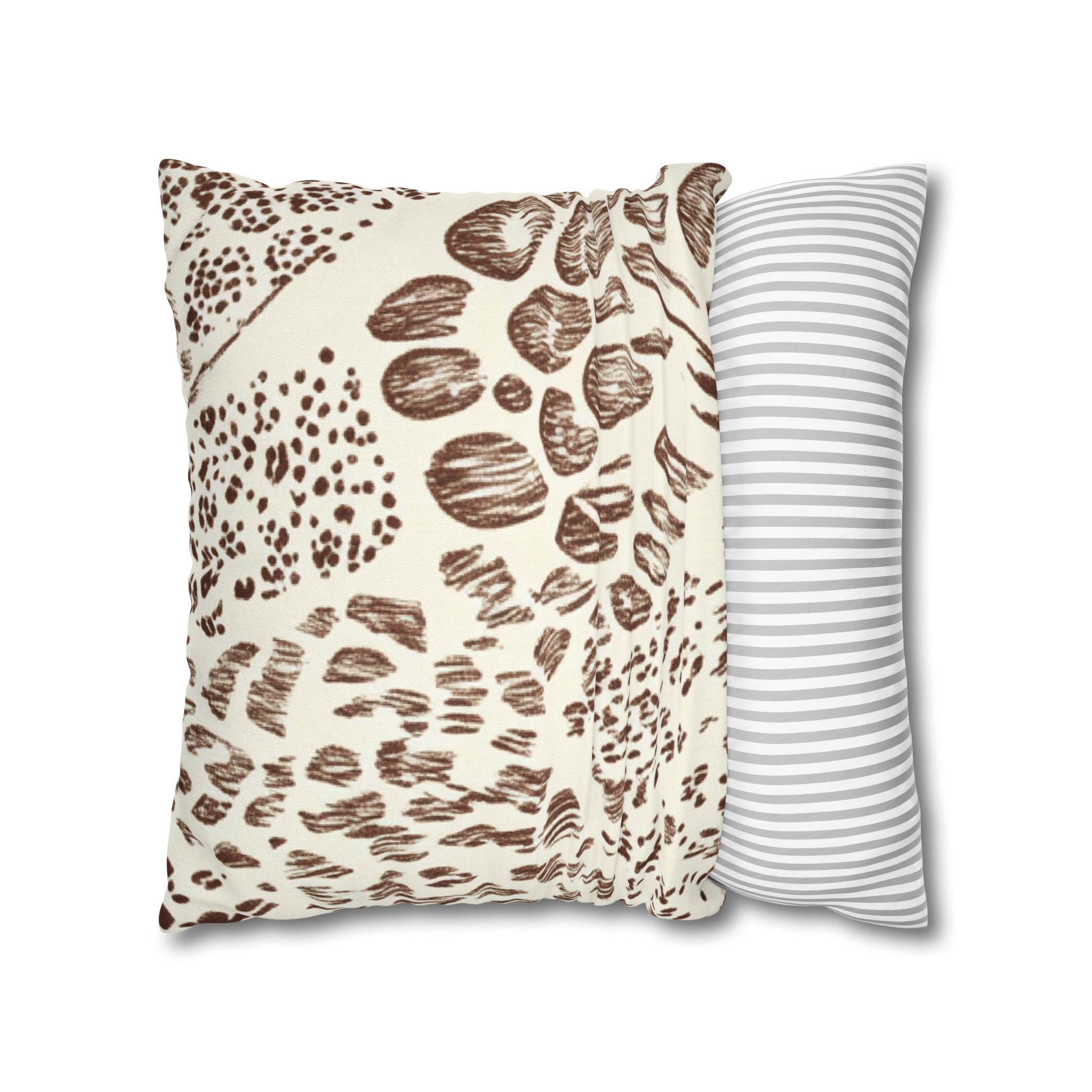 Brown Leopard Print Throw Pillow, Artsulli - Art is Long, Life is Short, Home Decor, , , , , , , 