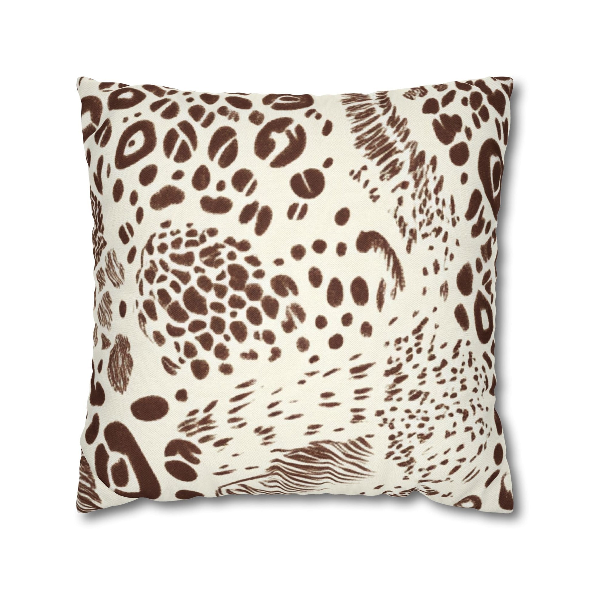Brown Leopard Print Throw Pillow, Artsulli - Art is Long, Life is Short, Home Decor, Size, 20" × 20", , , , , 24571150708169044604
