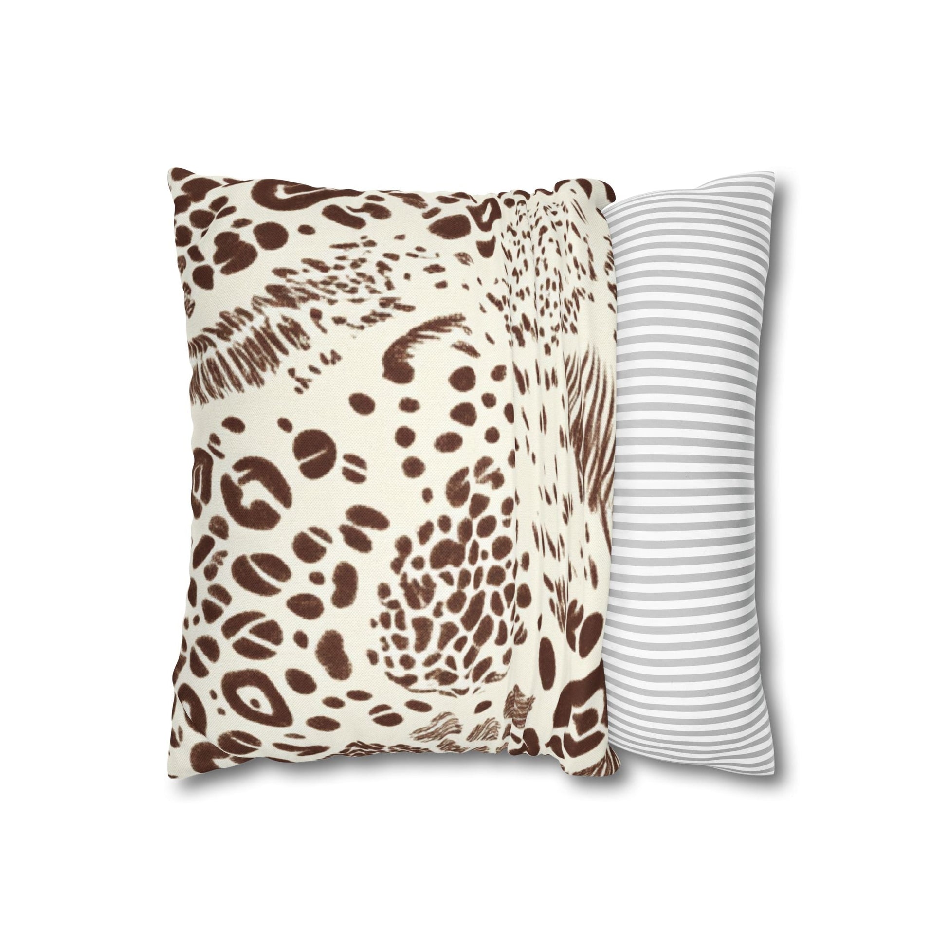 Brown Leopard Print Throw Pillow, Artsulli - Art is Long, Life is Short, Home Decor, , , , , , , 
