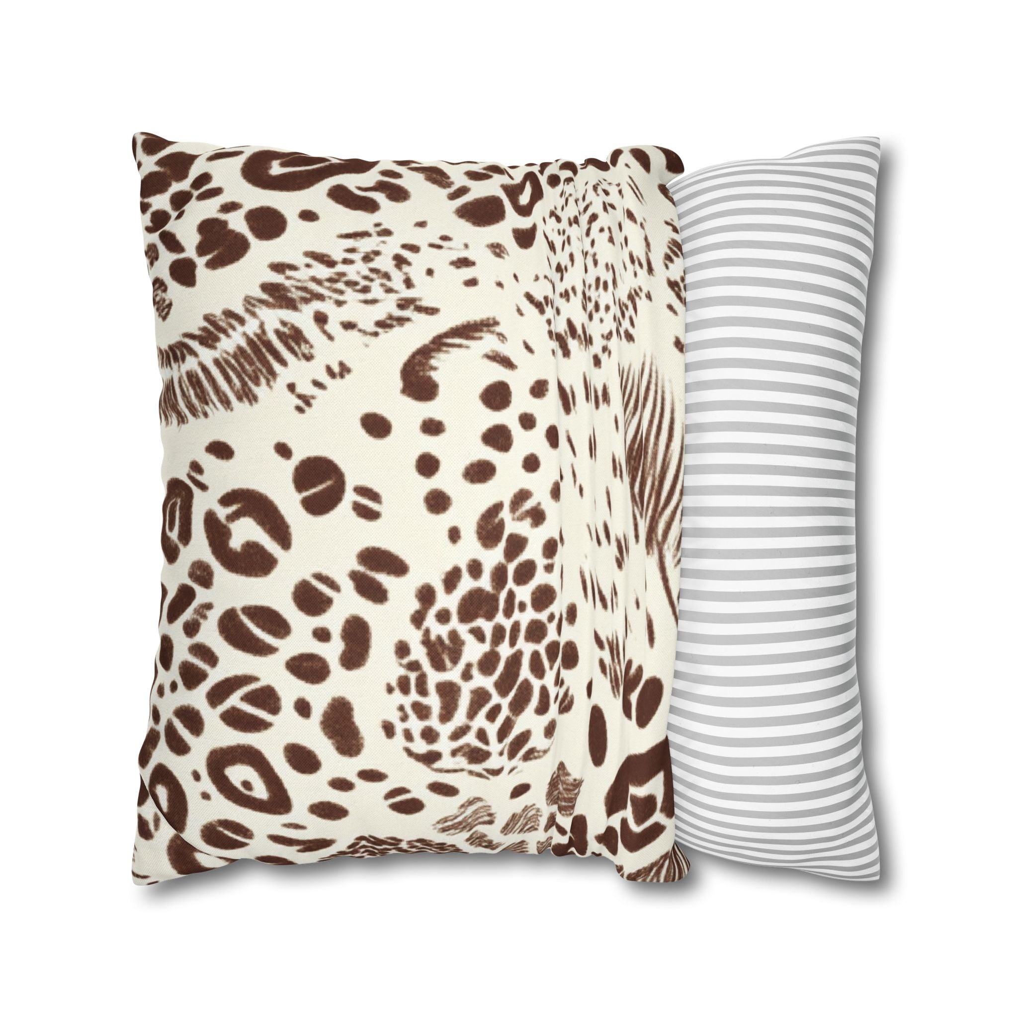 Brown Leopard Print Throw Pillow, Artsulli - Art is Long, Life is Short, Home Decor, , , , , , , 