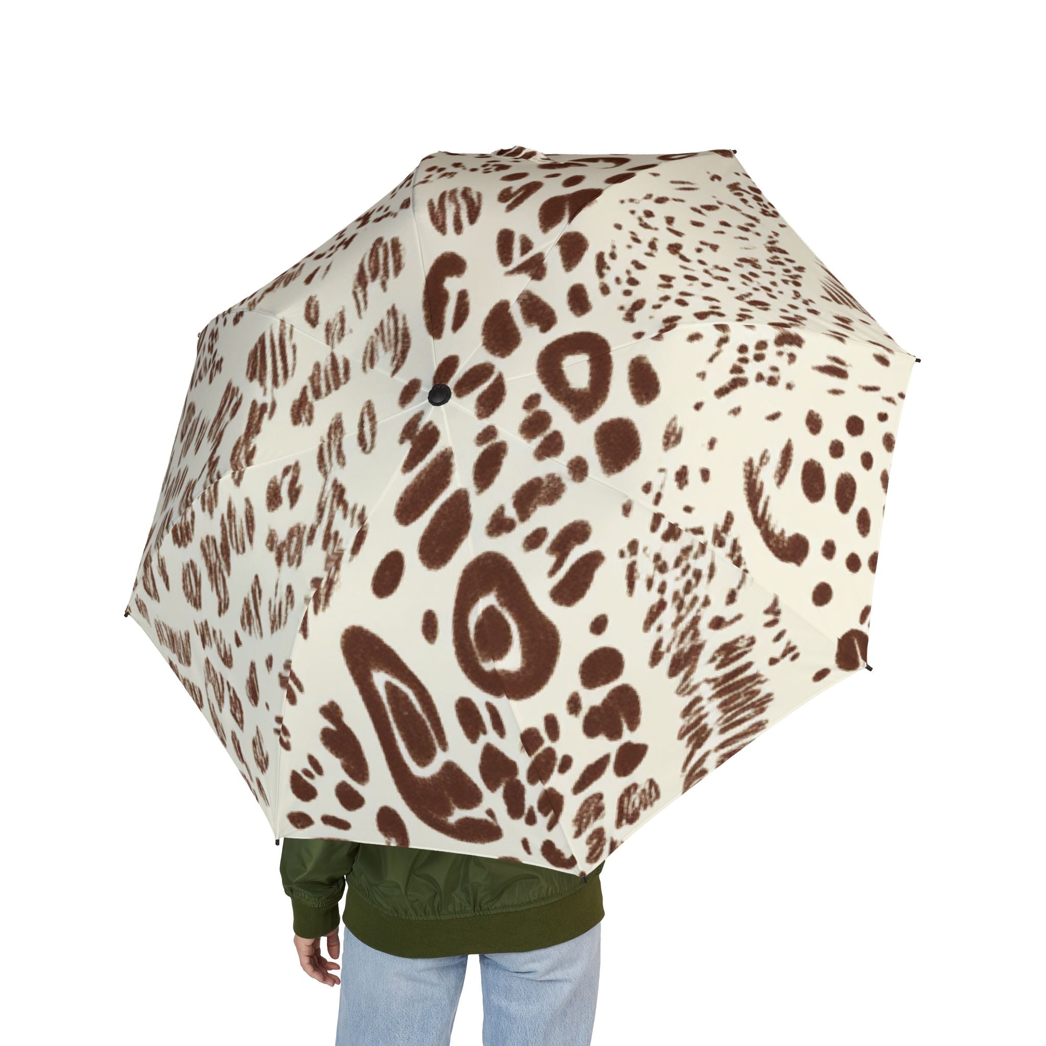 Brown Leopard Print Umbrella, Artsulli - Art is Long, Life is Short, Accessories, , , , , , , 