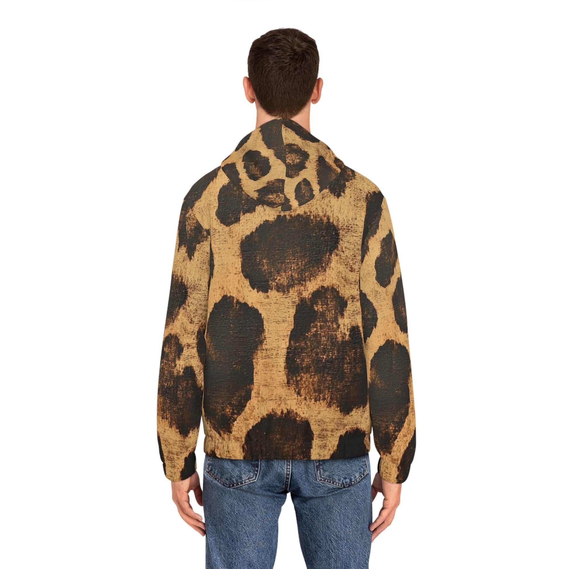Brown Leopard Print Zip Hoodie, Artsulli - Art is Long, Life is Short, All Over Prints, , , , , , , 