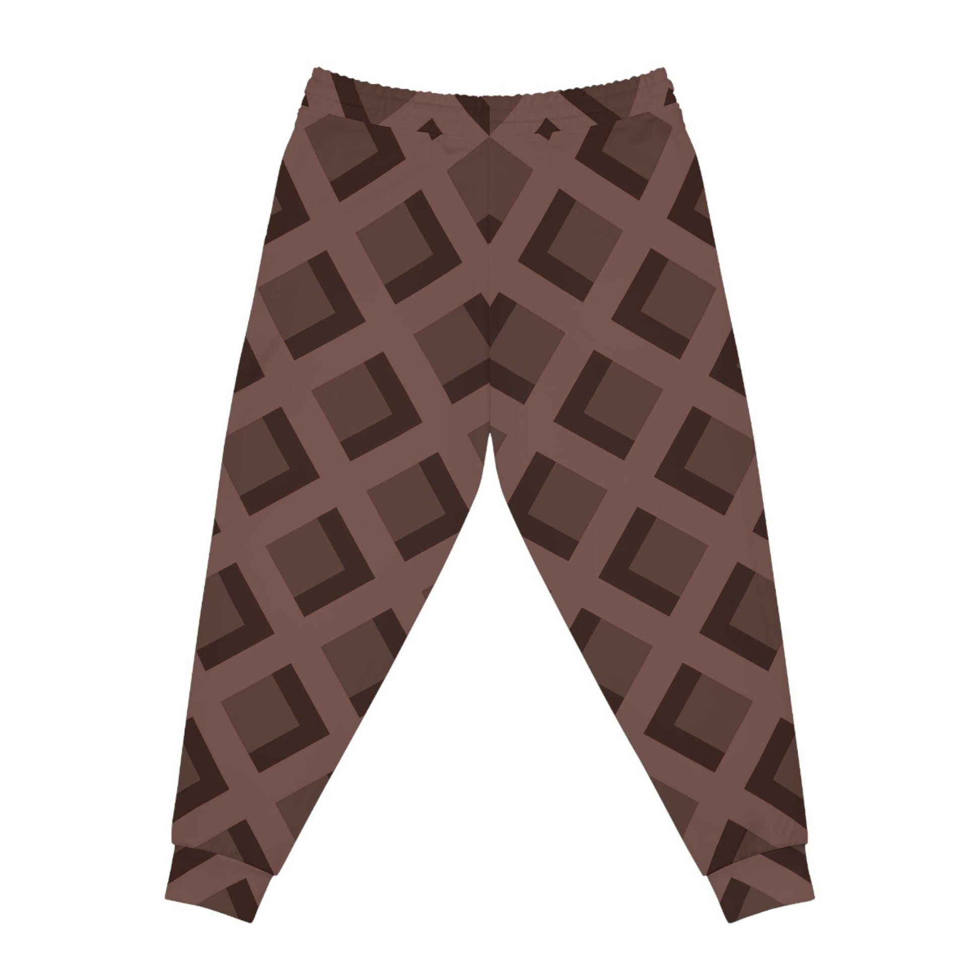 Brown Waffle Pattern Joggers, Artsulli - Art is Long, Life is Short, All Over Prints, , , , , , , 