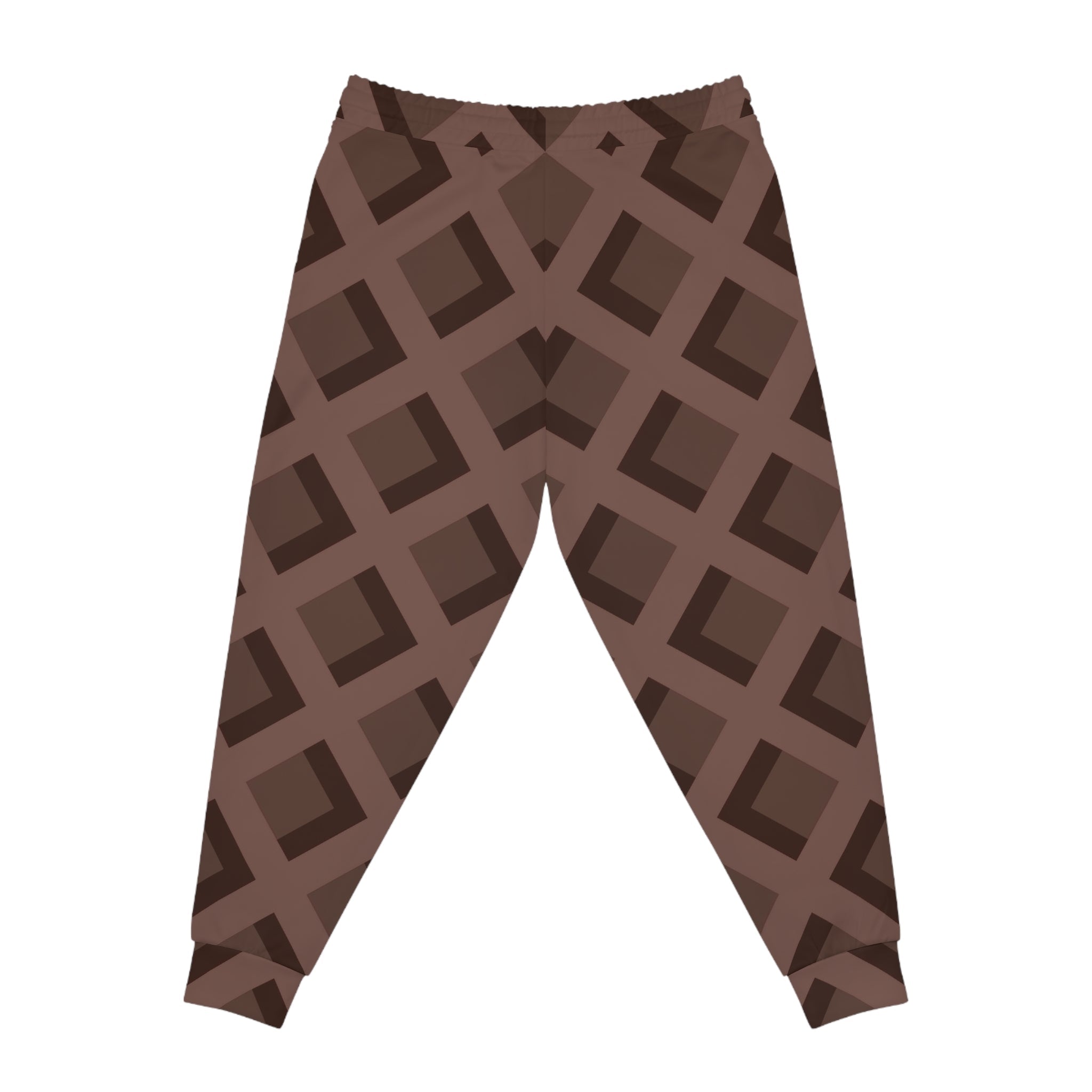 Brown Waffle Pattern Joggers, Artsulli - Art is Long, Life is Short, All Over Prints, , , , , , , 
