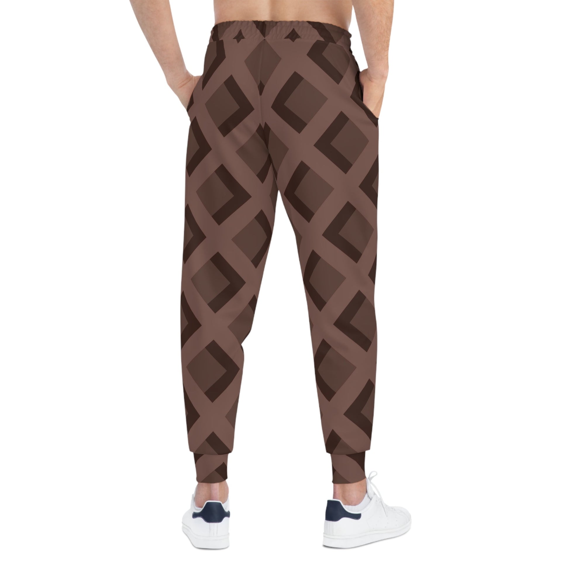 Brown Waffle Pattern Joggers, Artsulli - Art is Long, Life is Short, All Over Prints, , , , , , , 
