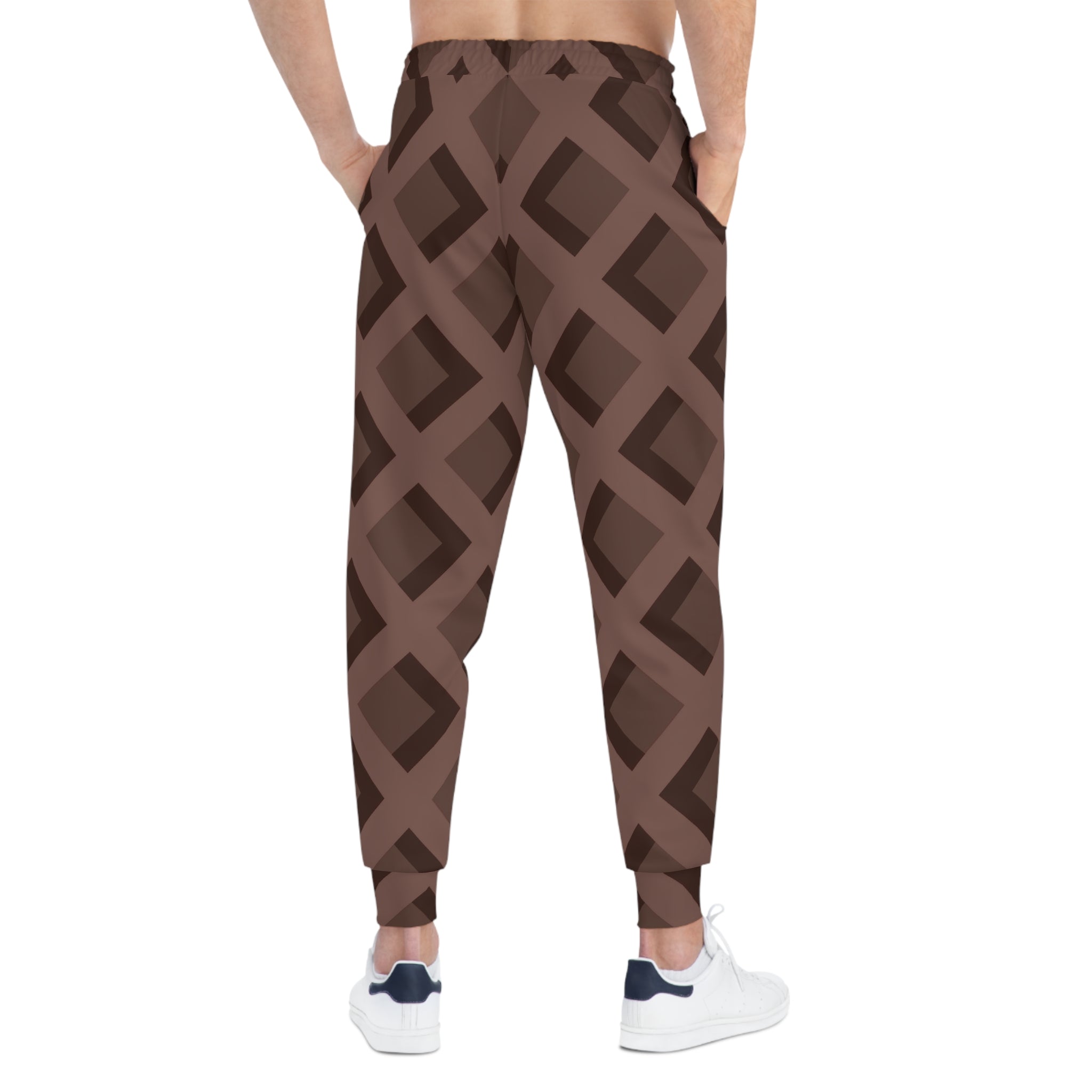 Brown Waffle Pattern Joggers, Artsulli - Art is Long, Life is Short, All Over Prints, , , , , , , 