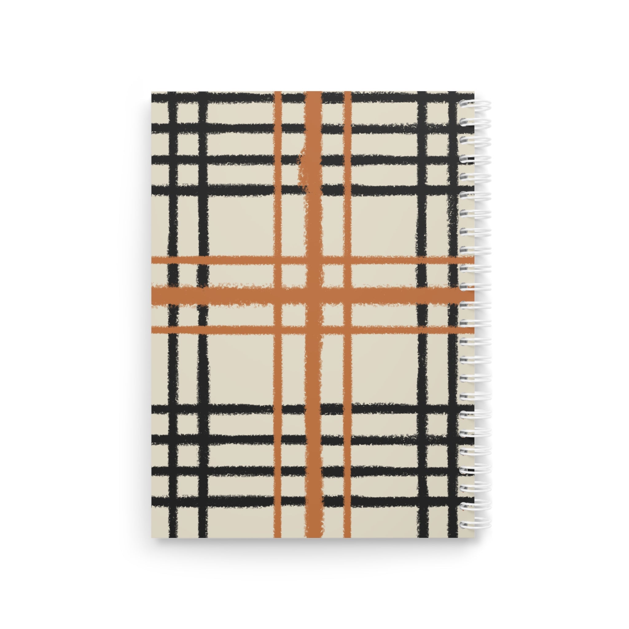 JAKKOUTTHEBXX Burnt Orange Plaid Wide-Ruled Spiral Notebook 2025