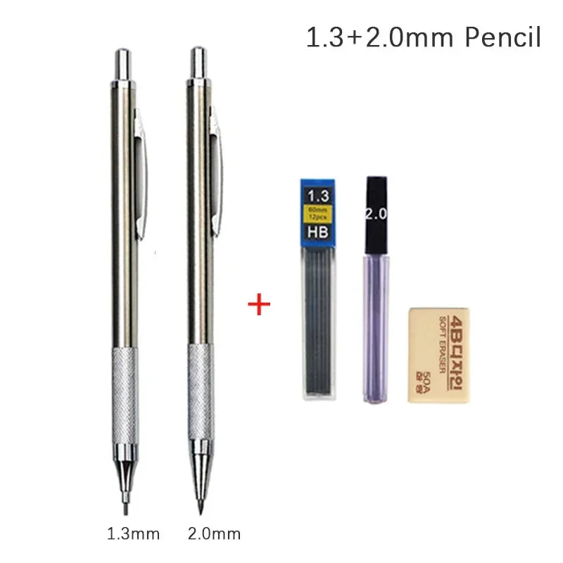 Buy The Best By Artsulli - Art is Long Life Short - 0.3 0.5 0.7 0.9 1.3 2.0mm Mechanical Pencil Set Full Metal Drawing Painting Automatic