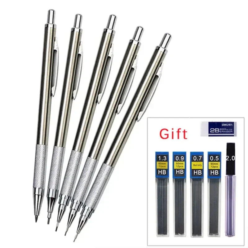 Buy The Best By Artsulli - Art is Long Life Short - 0.3 0.5 0.7 0.9 1.3 2.0mm Mechanical Pencil Set Full Metal Drawing Painting Automatic