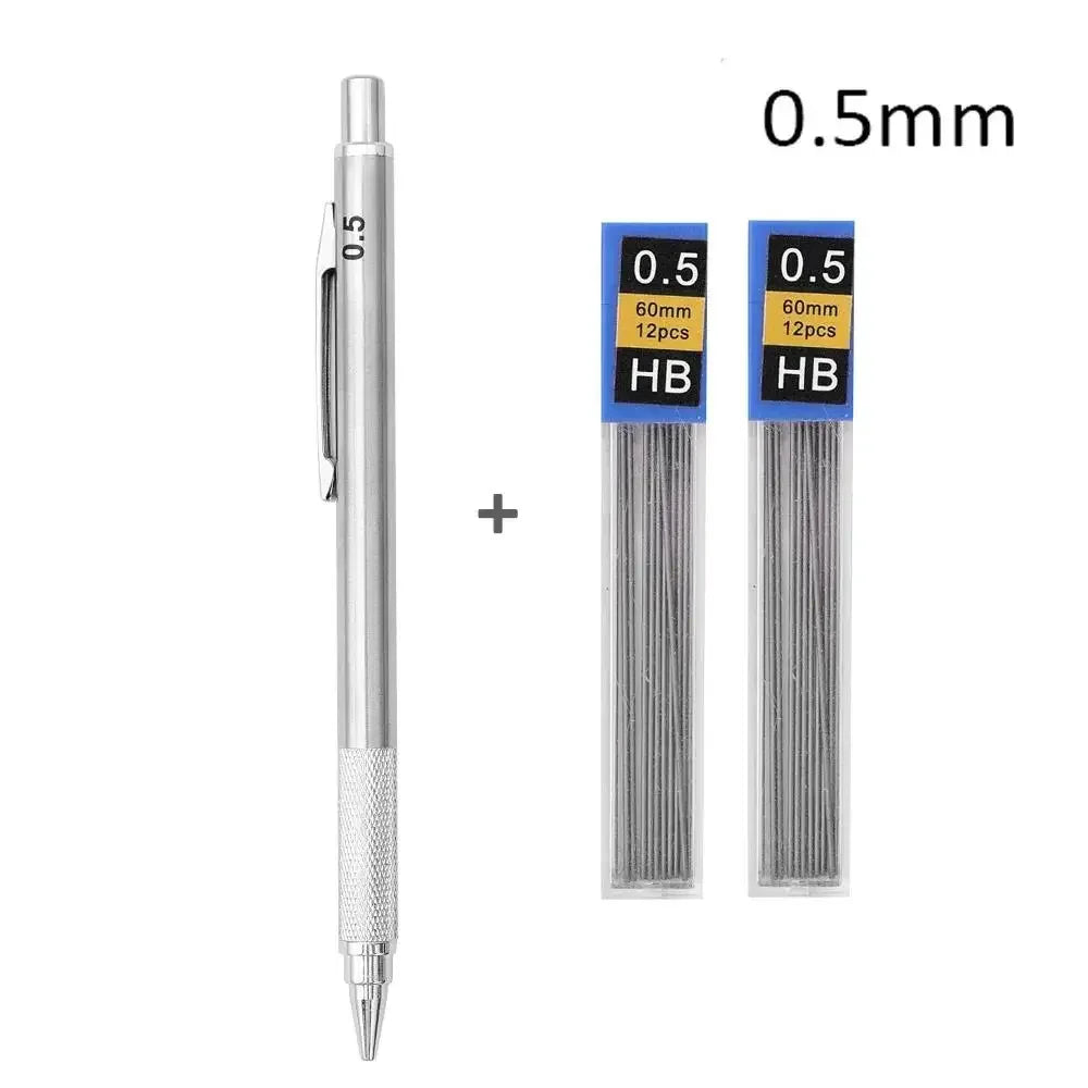 Buy The Best By Artsulli - Art is Long Life Short - 0.3 0.5 0.7 0.9 1.3 2.0mm Metal Mechanical Pencil Set School Sketch Writing Stainless