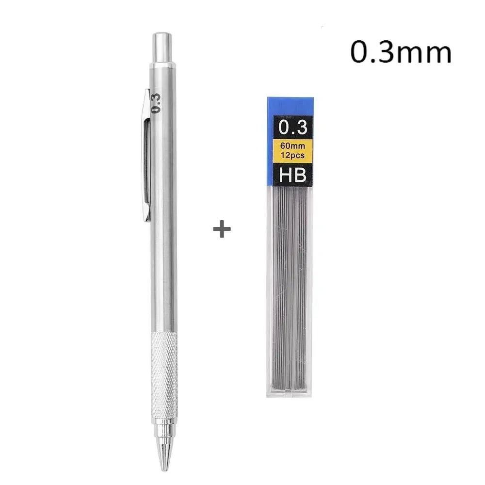 Buy The Best By Artsulli - Art is Long Life Short - 0.3 0.5 0.7 0.9 1.3 2.0mm Metal Mechanical Pencil Set School Sketch Writing Stainless