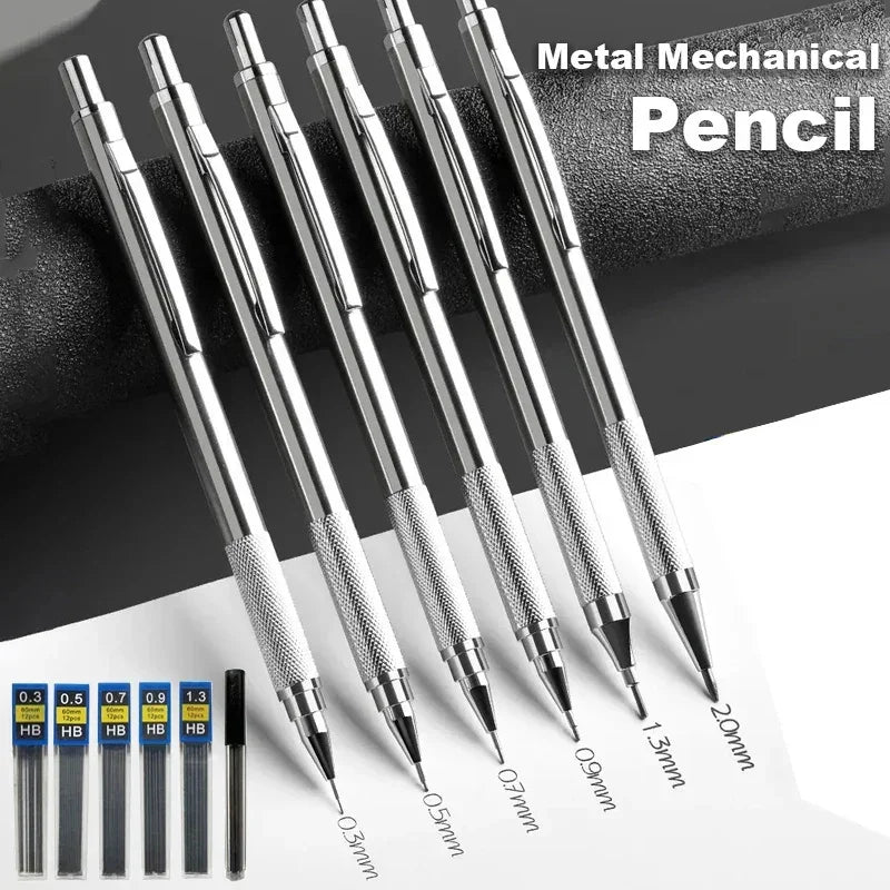 Buy The Best By Artsulli - Art is Long Life Short - 0.3 0.5 0.7 0.9 1.3 2.0mm Metal Mechanical Pencil Set School Sketch Writing Stainless
