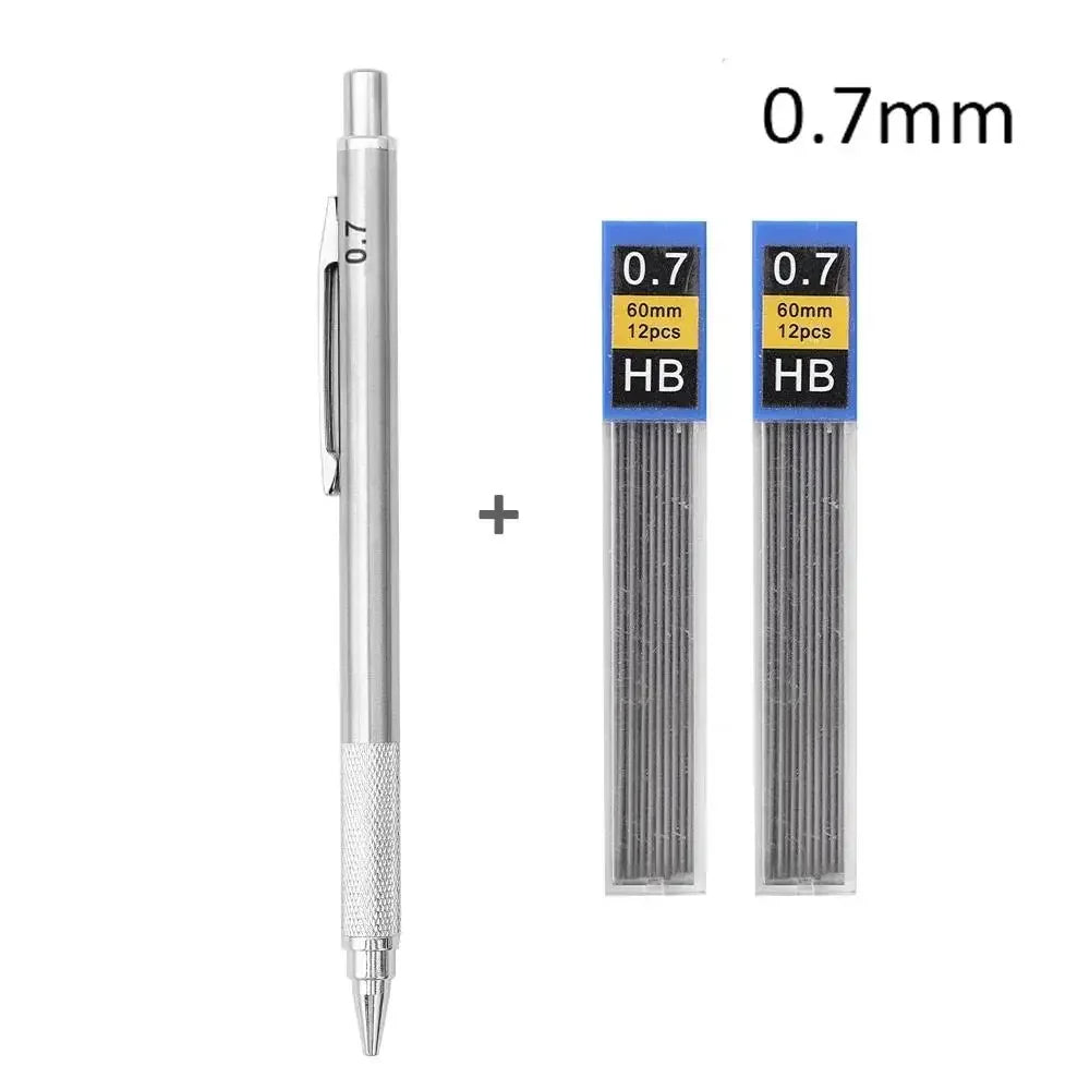 Buy The Best By Artsulli - Art is Long Life Short - 0.3 0.5 0.7 0.9 1.3 2.0mm Metal Mechanical Pencil Set School Sketch Writing Stainless