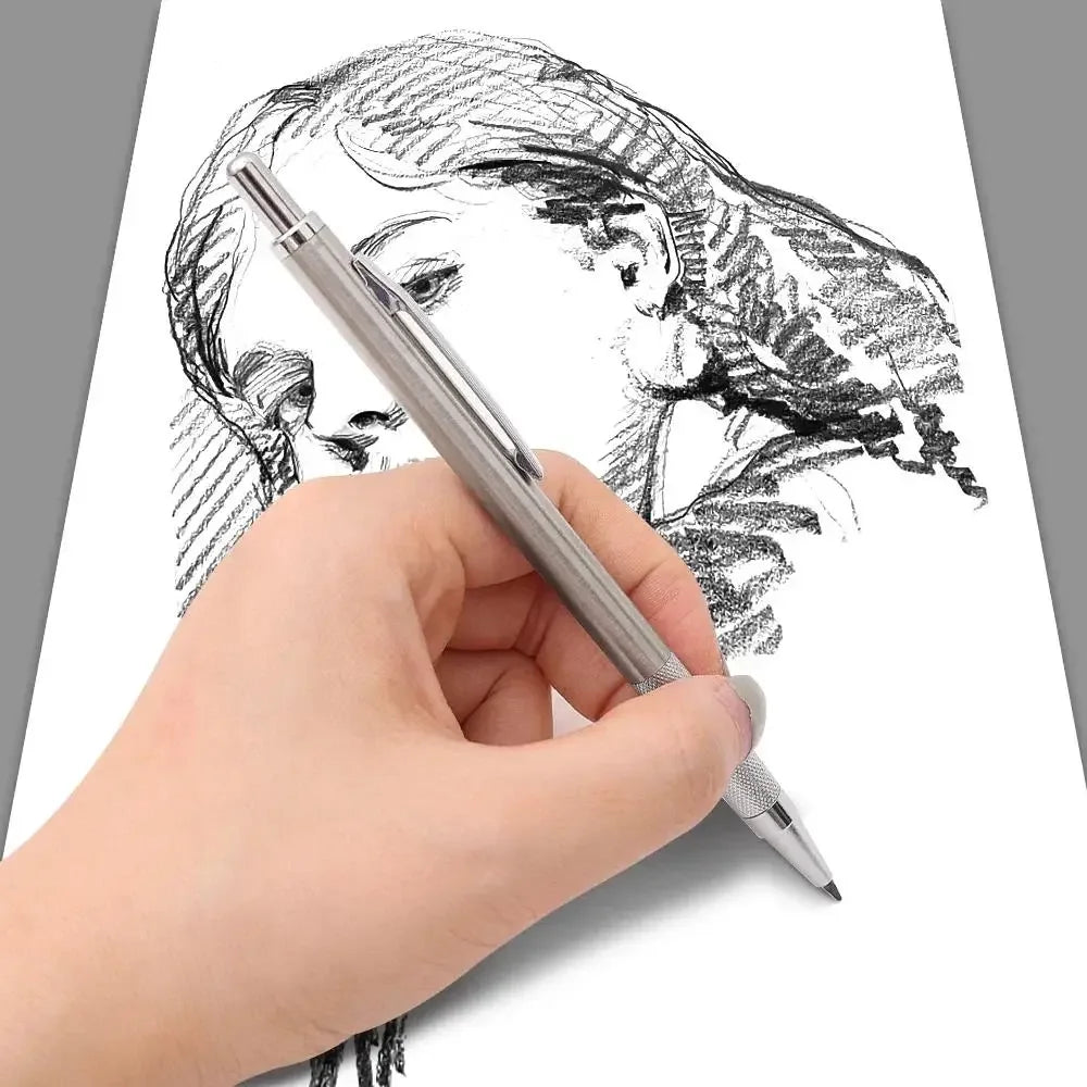 Buy The Best By Artsulli - Art is Long Life Short - 0.3 0.5 0.7 0.9 1.3 2.0mm Metal Mechanical Pencil Set School Sketch Writing Stainless