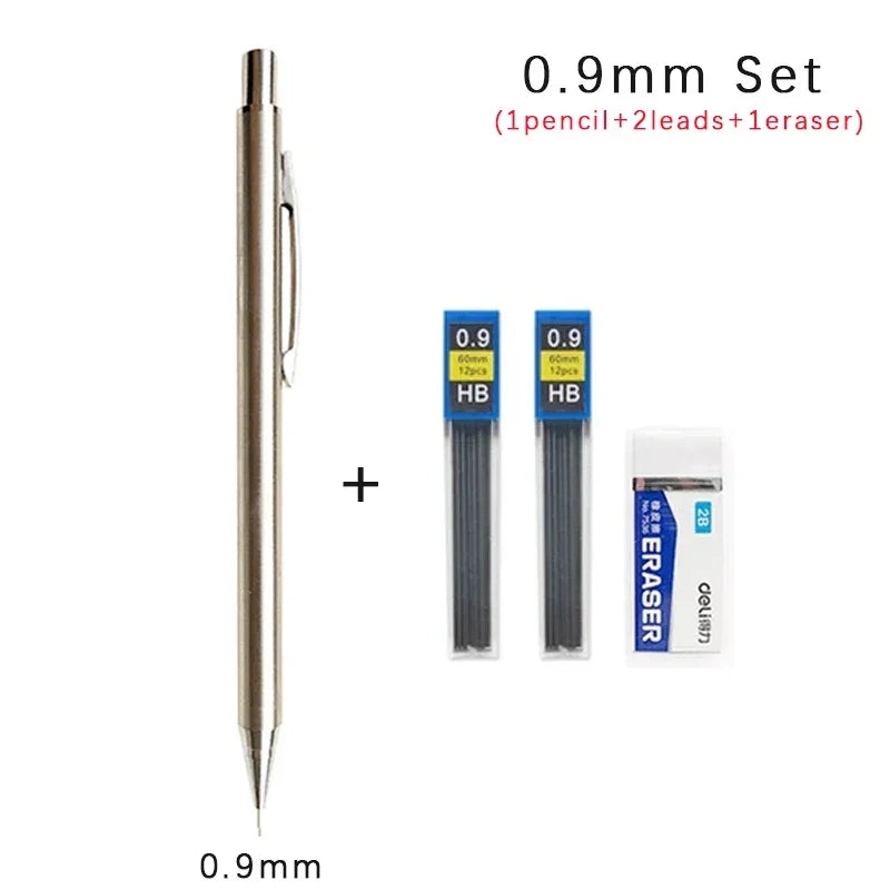 Buy The Best By Artsulli - Art is Long Life Short - 0.3 0.5 0.7 0.9 2.0mm Full Metal Mechanical Pencil Set School Sketch Writing Stainless