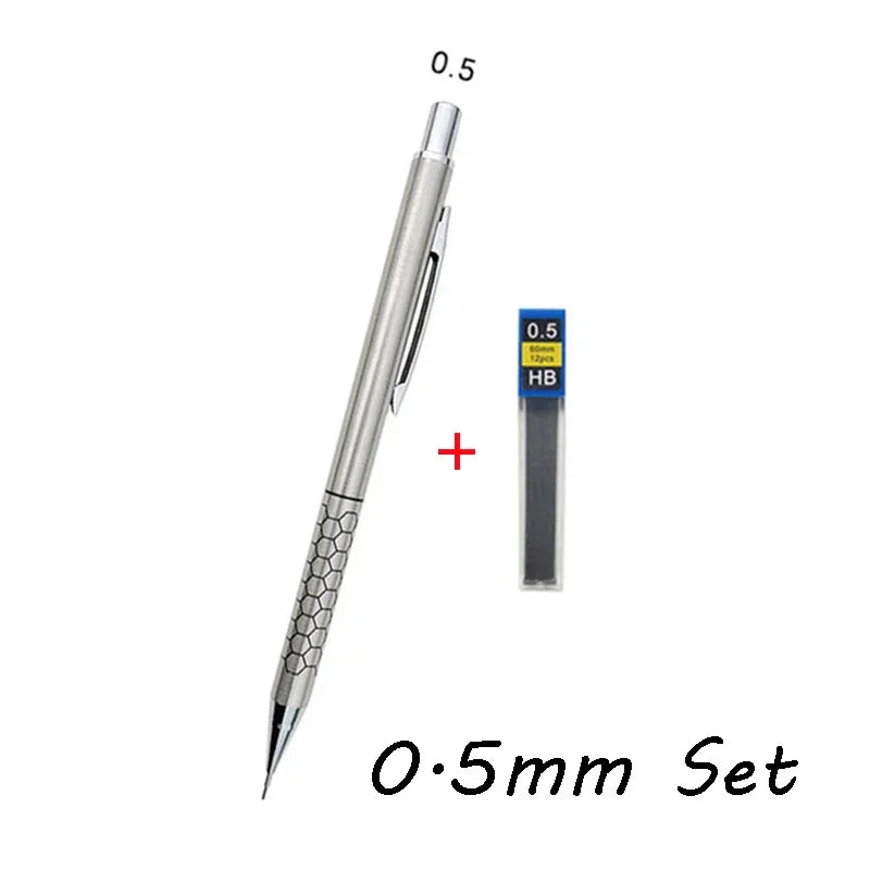 Buy The Best By Artsulli - Art is Long Life Short - 0.5 0.7 0.9mm Metal Mechanical Pencil with Eraser Set 2B/HB Lead Sketch Drawing