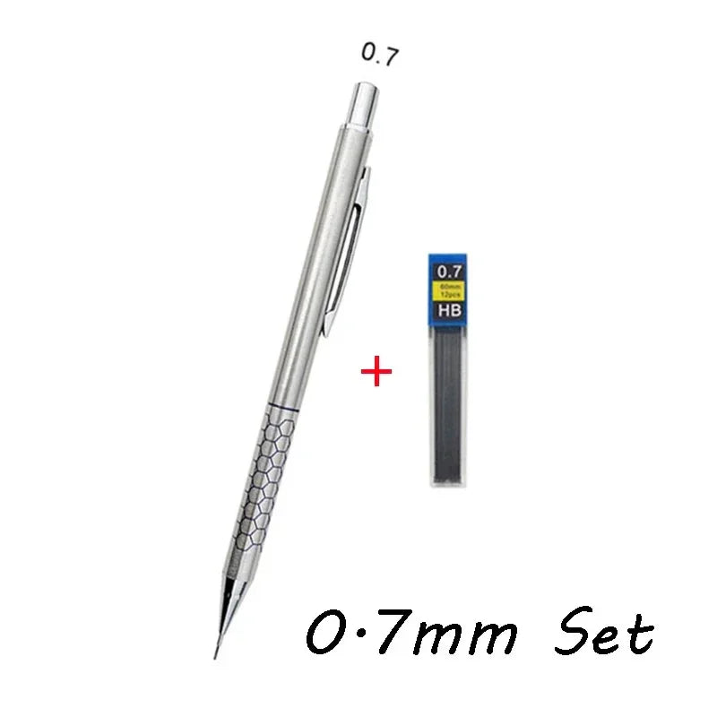 Buy The Best By Artsulli - Art is Long Life Short - 0.5 0.7 0.9mm Metal Mechanical Pencil with Eraser Set HB Lead Sketch Drawing Supplies