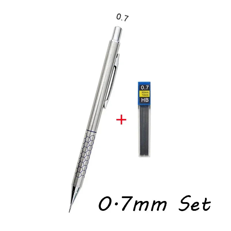 Buy The Best By Artsulli - Art is Long Life Short - 0.5 0.7 0.9mm Metal Mechanical Pencil with Eraser Set 2B/HB Lead Sketch Drawing