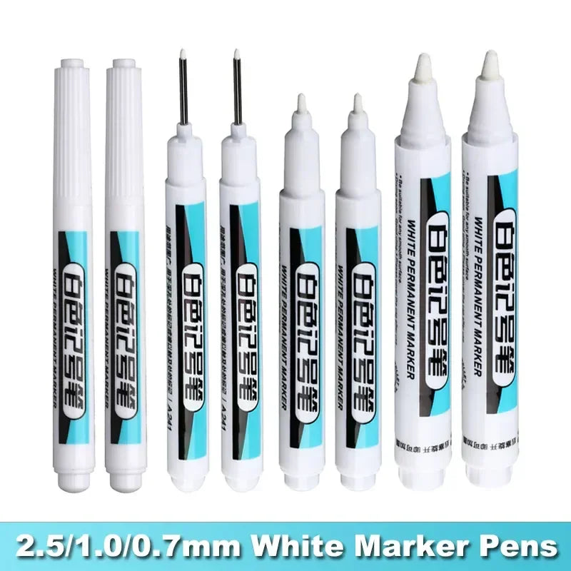 Buy The Best By Artsulli - Art is Long Life Short - 0.7/1.0/2.5MM White Marker Pens Oily Waterproof Permanent Paint Markers For Wood