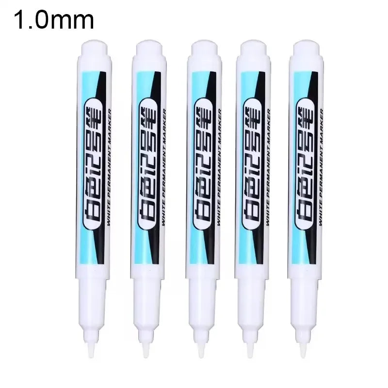 Buy The Best By Artsulli - Art is Long Life Short - 0.7/1.0/2.5MM White Permanent Marker Pens Markers Paint Pen For Wood Plastic Leather