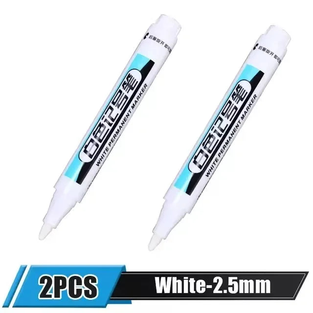 Buy The Best By Artsulli - Art is Long Life Short - 0.7/1.0/2.5MM White Permanent Marker Pens Markers Paint Pen For Wood Plastic Leather