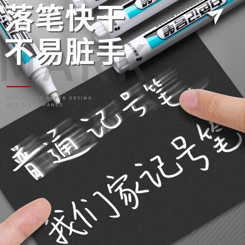 Buy The Best By Artsulli - Art is Long Life Short - 0.7/1.0/2.5MM White Permanent Marker Pens 1/3Pcs Paint Markers For Wood Rock Plastic
