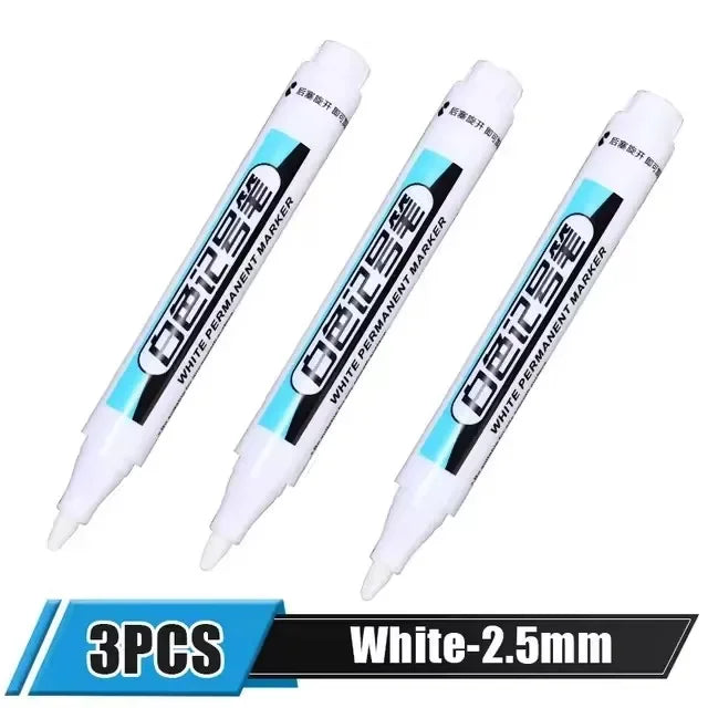 Buy The Best By Artsulli - Art is Long Life Short - 0.7/1.0/2.5MM White Permanent Marker Pens Markers Paint Pen For Wood Plastic Leather