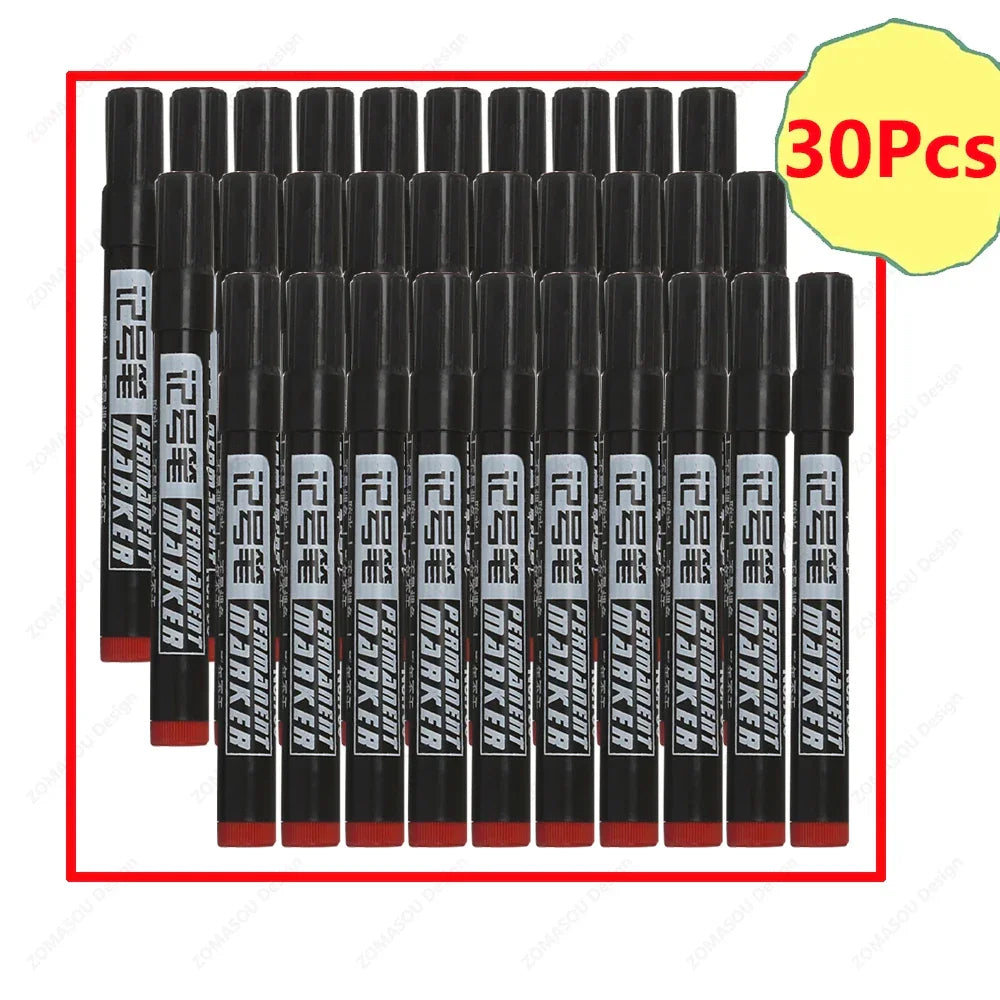 Buy The Best By Artsulli - Art is Long Life Short - 1-100Pcs Waterproof Oil-based Marker Pen Quick Dry Black Blue Red Ink Permanent
