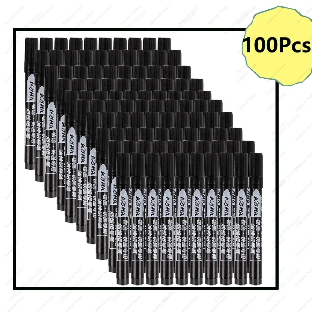 Buy The Best By Artsulli - Art is Long Life Short - 1-100Pcs Waterproof Oil-based Marker Pen Quick Dry Black Red Blue Ink Permanent