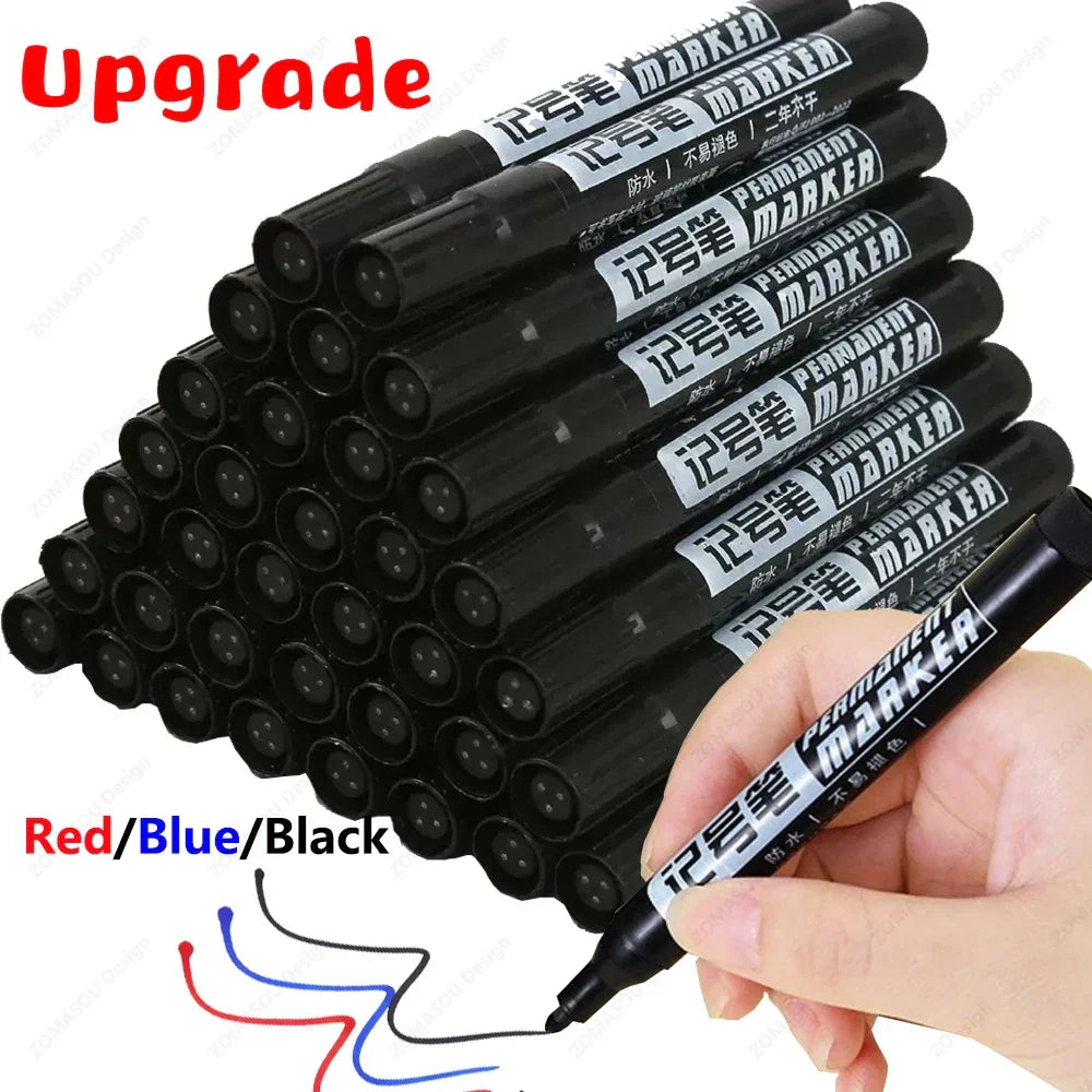 Buy The Best By Artsulli - Art is Long Life Short - 1-100Pcs Waterproof Oil-based Marker Pen Quick Dry Black Red Blue Ink Permanent