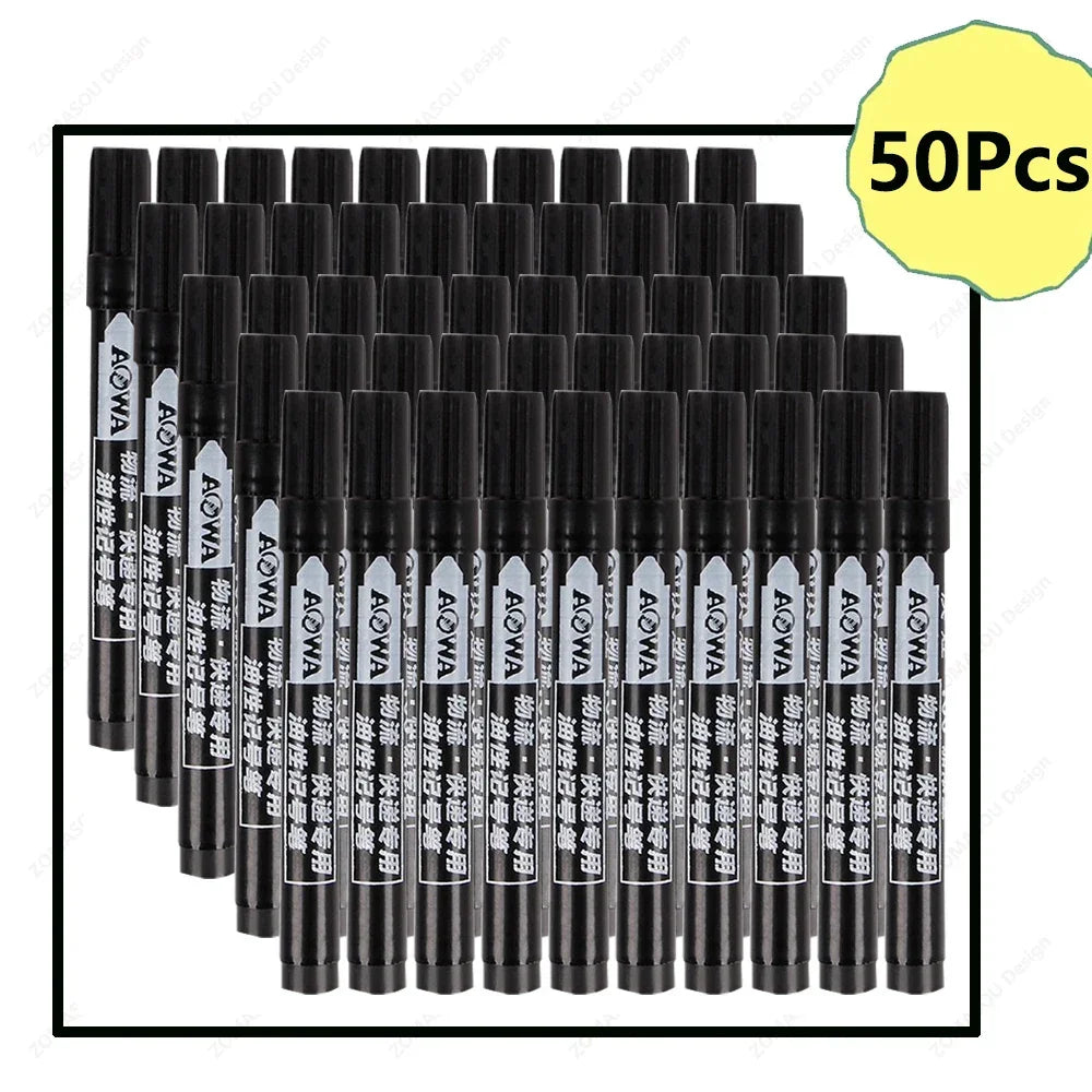 Buy The Best By Artsulli - Art is Long Life Short - 1-100Pcs Waterproof Oil-based Marker Pen Quick Dry Black Red Blue Ink Permanent