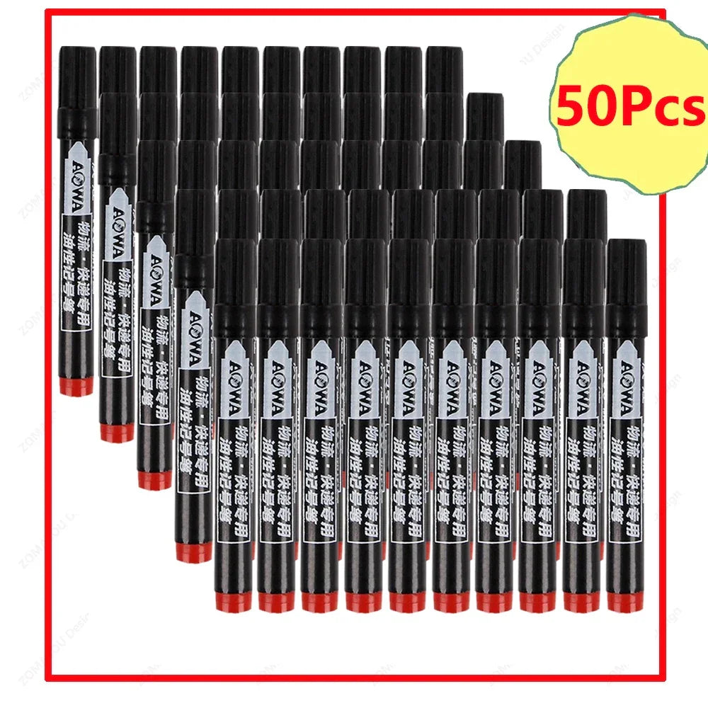 Buy The Best By Artsulli - Art is Long Life Short - 1-100Pcs Waterproof Oil-based Marker Pen Quick Dry Black Red Blue Ink Permanent