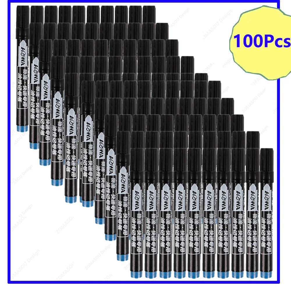 Buy The Best By Artsulli - Art is Long Life Short - 1-100Pcs Waterproof Oil-based Marker Pen Quick Dry Black Red Blue Ink Permanent