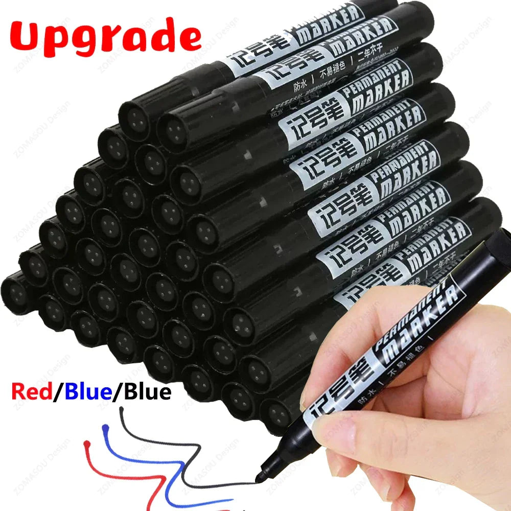 Buy The Best By Artsulli - Art is Long Life Short - 1-100Pcs Waterproof Oil-based Marker Pen Quick Dry Black Blue Red Ink Permanent