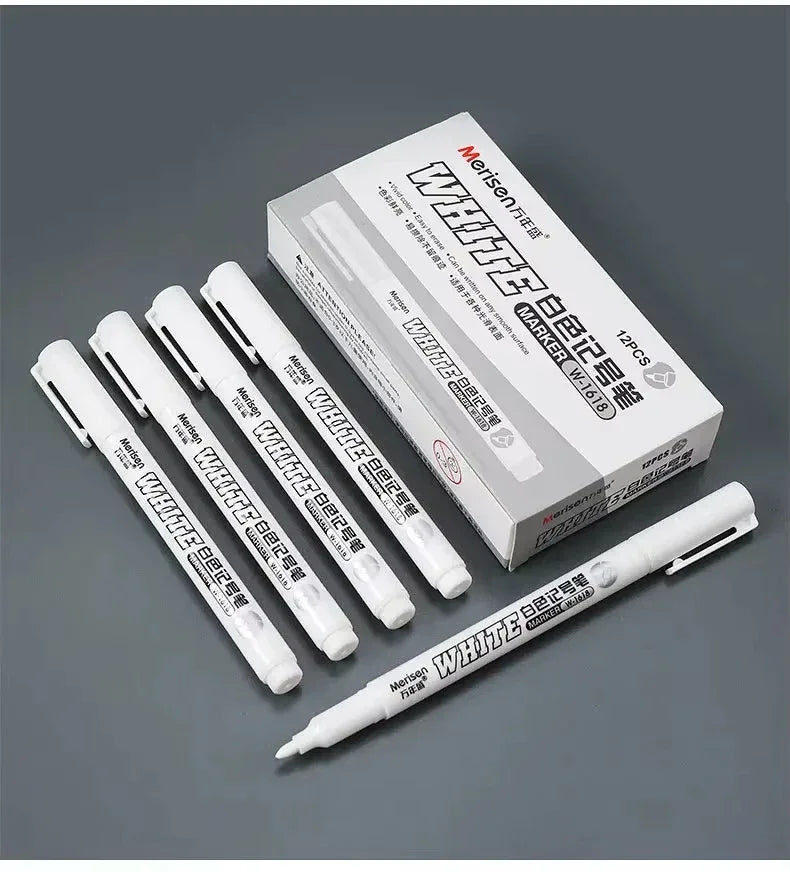 Buy The Best By Artsulli - Art is Long Life Short - 1/2/3/4/5Pcs White Marker Pens 2.0mm Oily Waterproof DIY Graffiti Sketching Markers