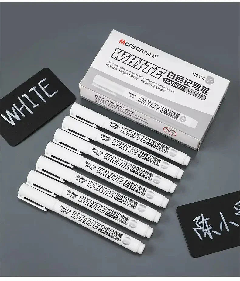 Buy The Best By Artsulli - Art is Long Life Short - 1/2/3/4/5Pcs White Marker Pens 2.0mm Oily Waterproof DIY Graffiti Sketching Markers