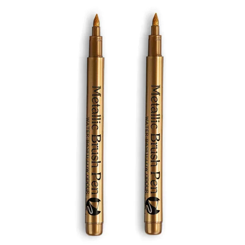 Buy The Best By Artsulli - Art is Long Life Short - 1/2Pc Brush Metallic Marker Pens Gold Silver Permanent Markers for Crafts Manga