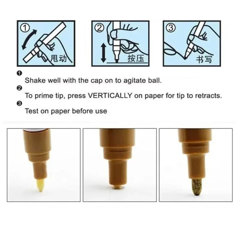 Buy The Best By Artsulli - Art is Long Life Short - 1/2pcs Mirror Marker Pen DIY Reflective Paint Pens Markers Chrome Gold SILVER Signature