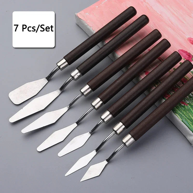 Buy The Best By Artsulli - Art is Long Life Short - 1/3/5/7Pcs/Set Stainless Steel Oil Painting Knife Artist Spatula Tools stationery Cake