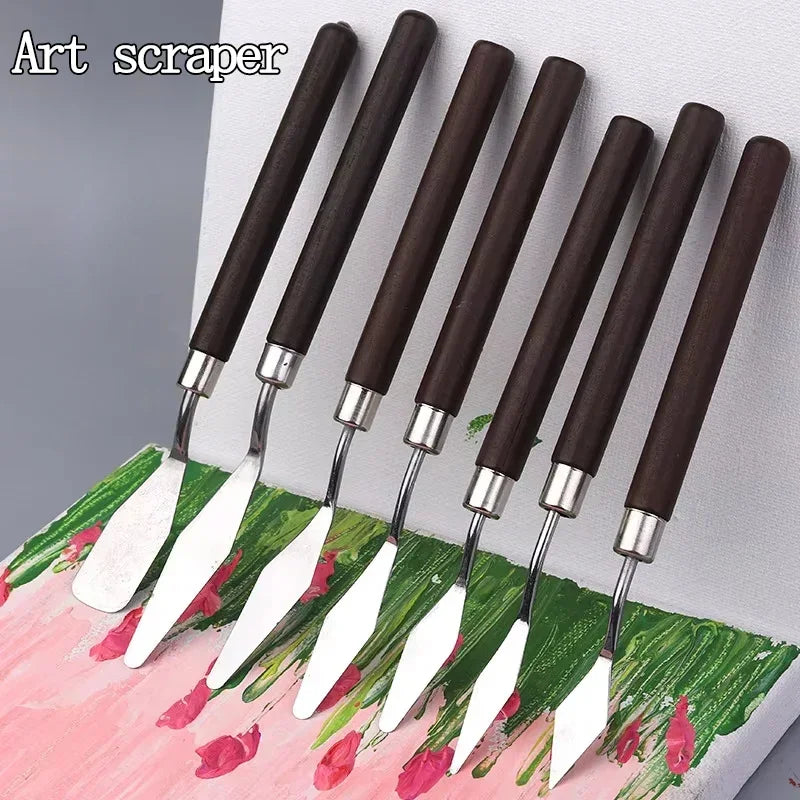 Buy The Best By Artsulli - Art is Long Life Short - 1/3/5/7Pcs/Set Stainless Steel Oil Painting Knife Artist Spatula Tools stationery Cake